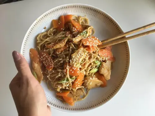 Færdiglavet Teriyaki Wok med nudler og grøntsager