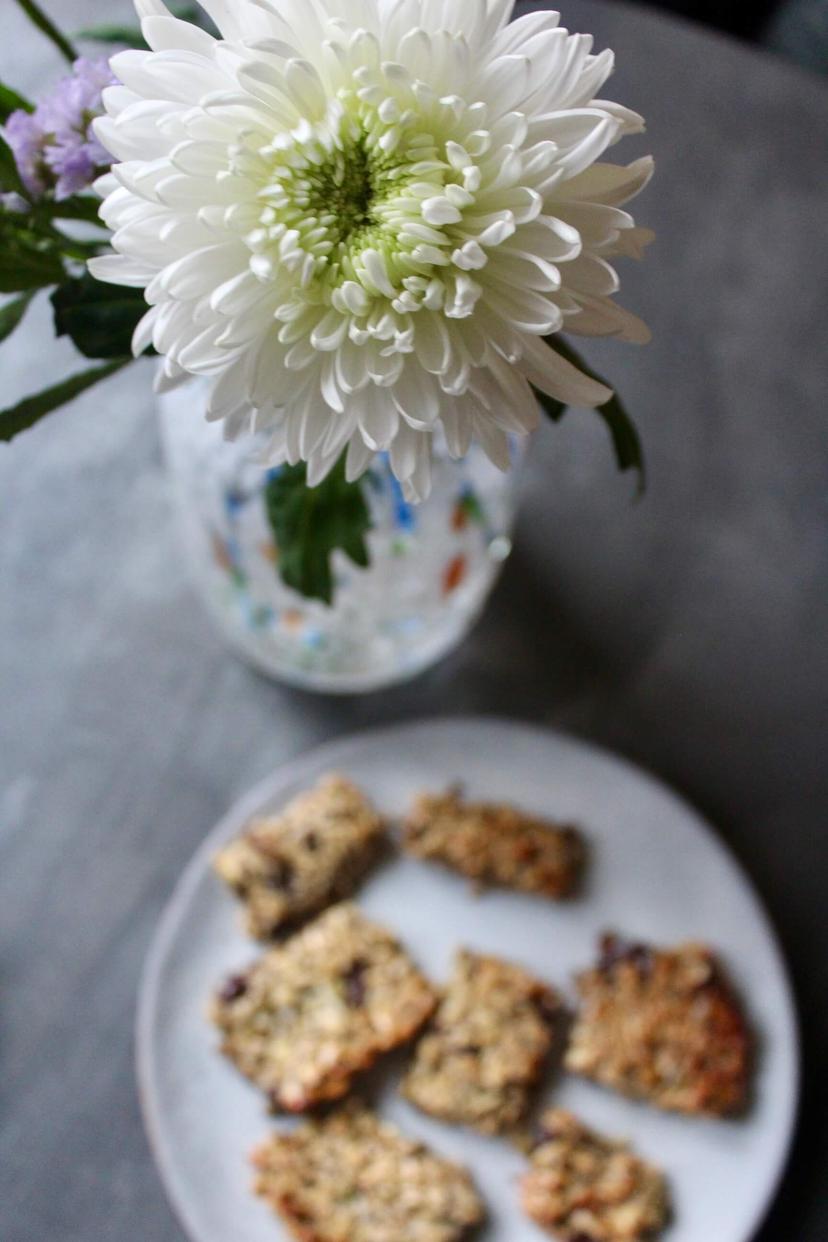 Myslibarer med chokolade og mandler