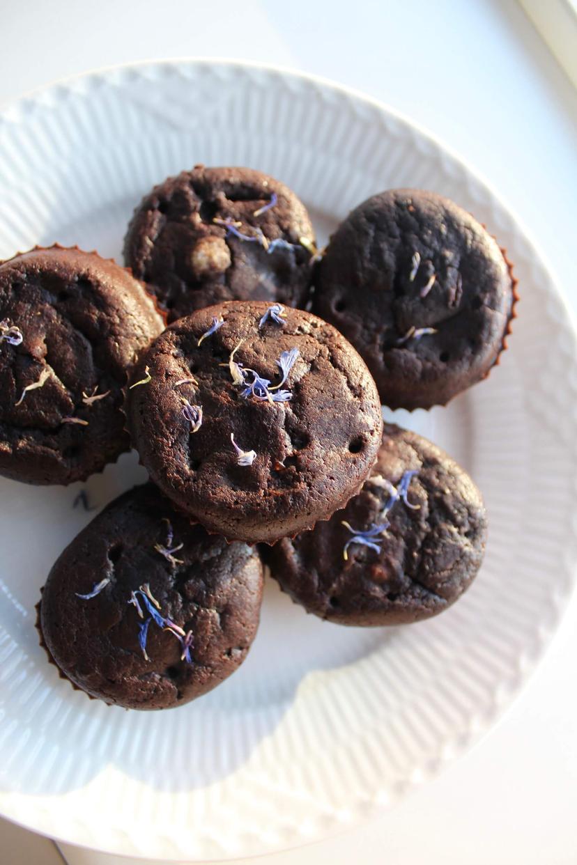 Bønnemuffins med kaffe og chokolade