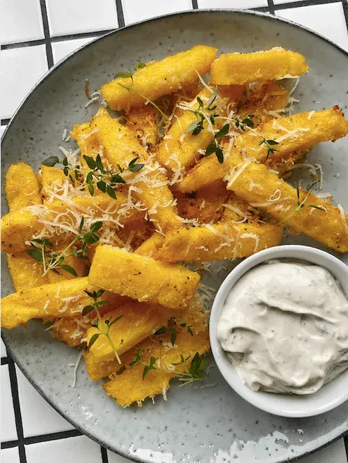 Polentafritter med trøffelaioli