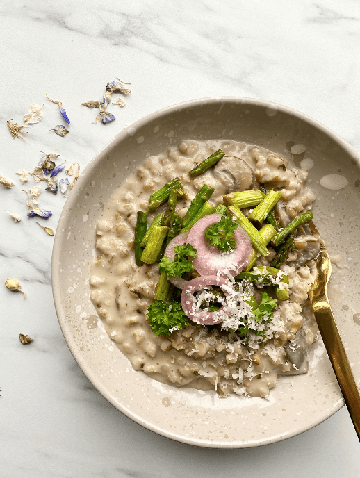 Bygotto med mascarpone, svampe og æble